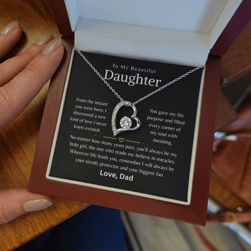 To My Beautiful Daughter - Forever Love Necklace