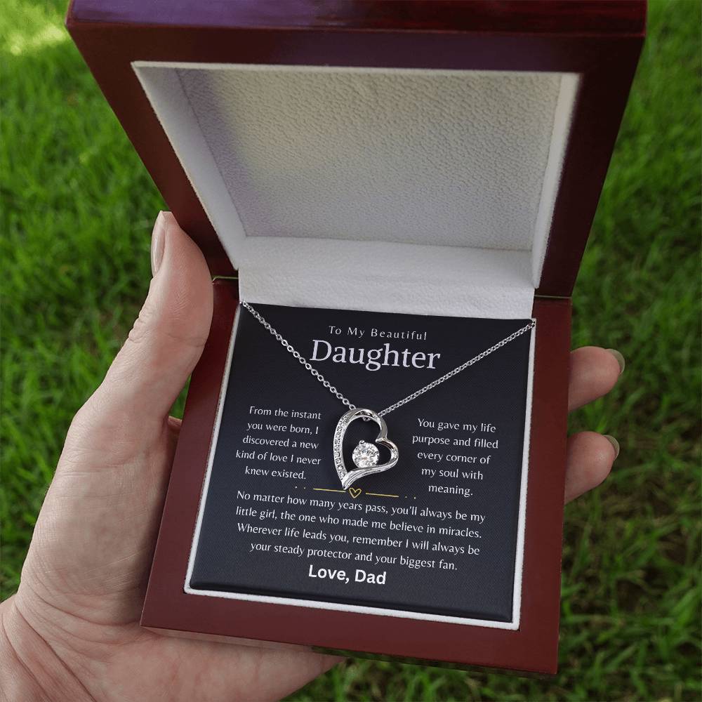 To My Beautiful Daughter - Forever Love Necklace