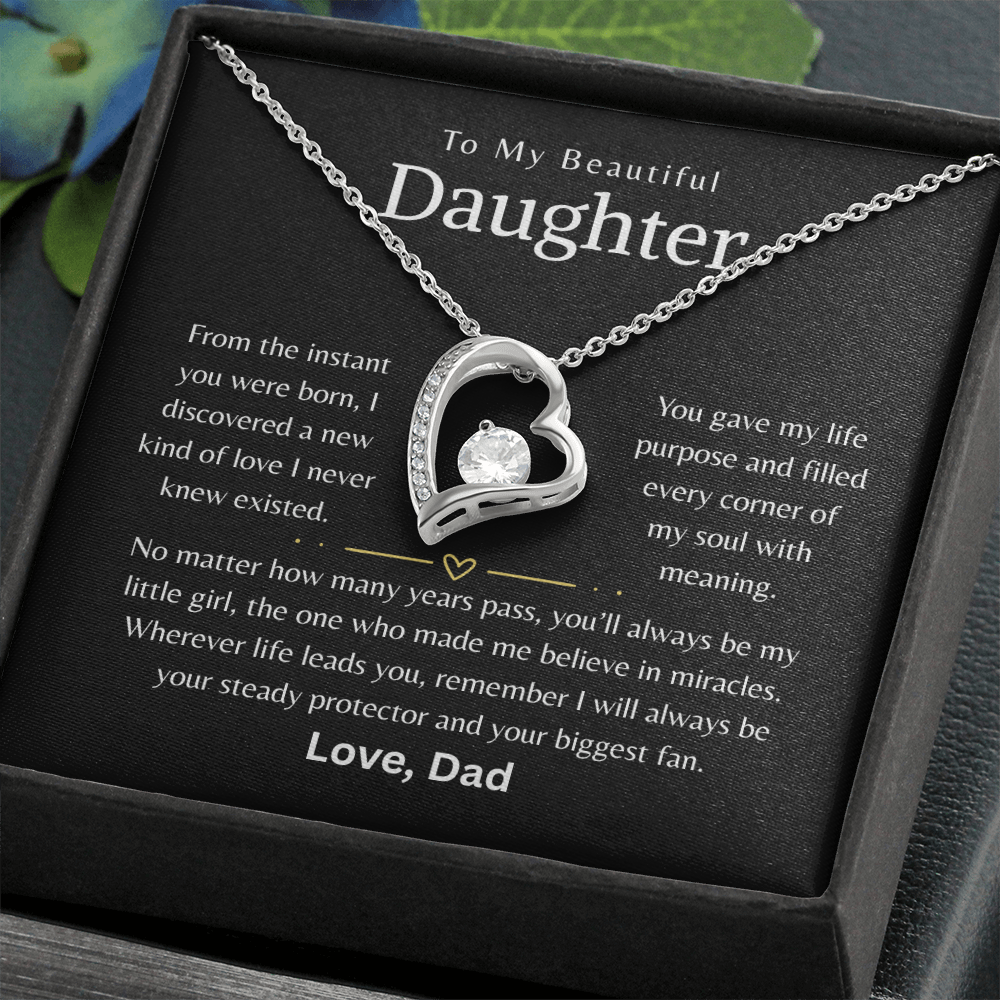 To My Beautiful Daughter - Forever Love Necklace