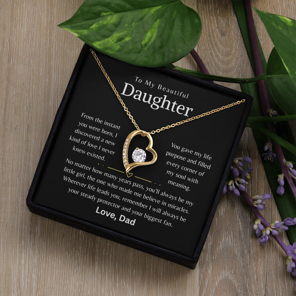To My Beautiful Daughter - Forever Love Necklace